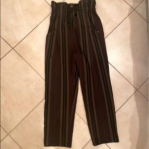 Zara high waisted striped trousers